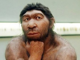 Voštana figura neandertalca u muzeju (Foto: AFP)