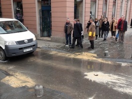 Poplava u ulici Kulovića u centru Sarajeva (Foto: Jasenko Korjenić/Sarajevo-x.com)