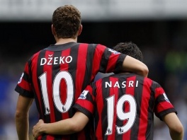 Džeko i Nasri slave gol protiv Tottenhama (Foto: AP)