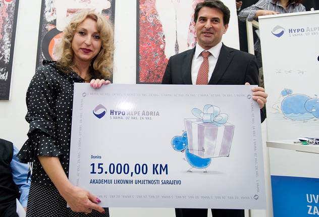 Amela Hadžimejlić Kečo, dekanesa ALU Sarajevo i Mirzet Ribić, zamjenik direktora Hypo banke