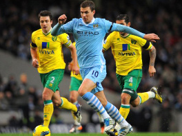 Edin Džeko je igrao od prve minute protiv Norwicha (Foto: AFP)