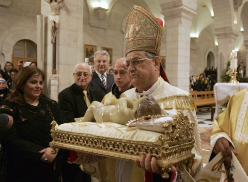 Jerusalimski Fuad Twal predvodio misu u Betlehemu (Foto: AFP)