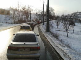 Put od Vogošće prema Sarajevu jutros (Foto: Čitatelj Sarajevo-x.com)