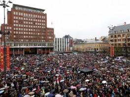 Masovni protesti u Oslu (Foto: AFP)