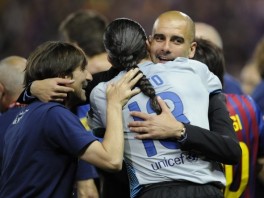 Guardiola se oprostio sa igračima (Foto: AFP)