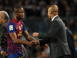 Seydou Keita i Pep Guardiola (Foto: AFP)