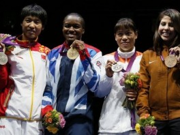 Osvajačice medalja u ženskom boksu (Foto: AFP)