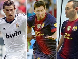 C. Ronaldo, Messi i Iniesta finalisti UEFA-inog izbora za igrača godine