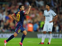 Pedro slavi gol na Nou Campu (Foto: AFP)