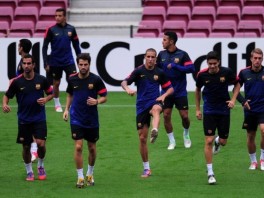 Nogometaši Barcelone pripremaju se za sutrašnju utakmicu (Foto: AFP)