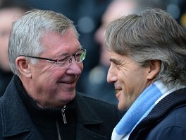 Alex Ferguson i Roberto Mancini (Foto: AFP)
