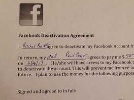 Kćerki 200 dolara da se "skine" sa Facebooka na pet mjeseci