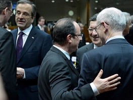 Grčki premijer Antonis Samaras, francuski predsjednik Francois Hollande, predsjednik Evropske komisije Jose Manuel Barroso i predsjednik Evropskog savjeta Herman Van Rompuy (Foto: AFP)