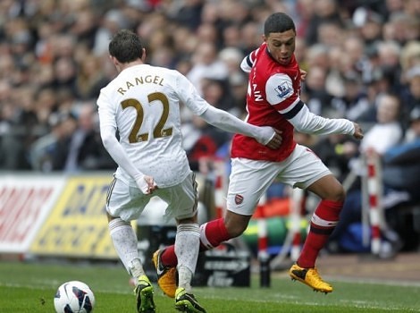Detalj sa meča Swansea - Arsenal (Foto: AFP)