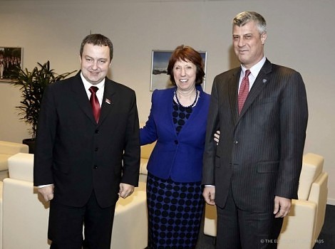 Ivica Dačić, Catherine Ashton i Hashim Tachi