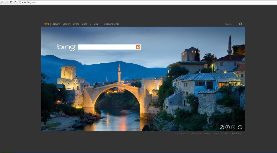Današnja naslovnica pretraživača Bing