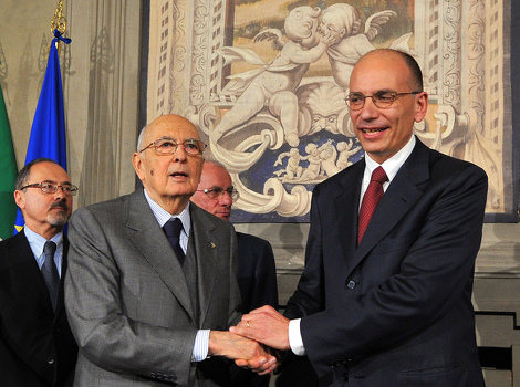Giorgio Napolitano i  Enrico Letta (Foto: AFP)