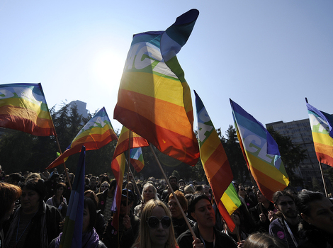 Gay parada u Beogradu 10. oktobra 2010. godine (Foto: AFP)