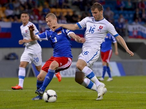 Detalj sa utakmice Lihtenštajn-Slovačka 1:1 (Foto: AFP)