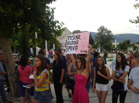 Protest u Mostaru (Foto: Čitatelj/Klix.ba)