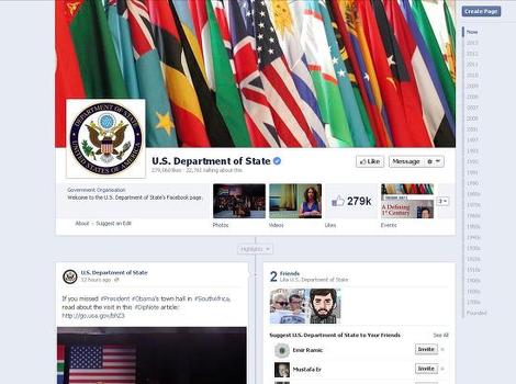 Zvanična stranica State Departmenta na Facebooku