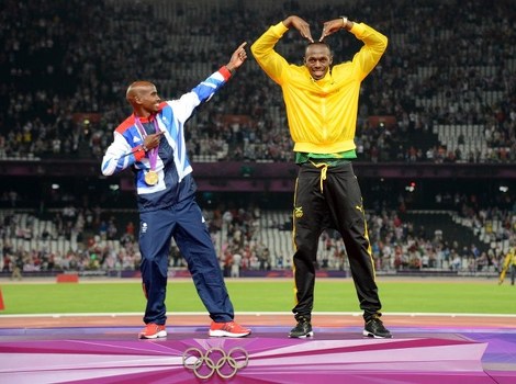 Farah i Bolt (Foto: AFP)