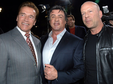 Arnold Schwarzenegger, Sylvester Stallone i Bruce Willis