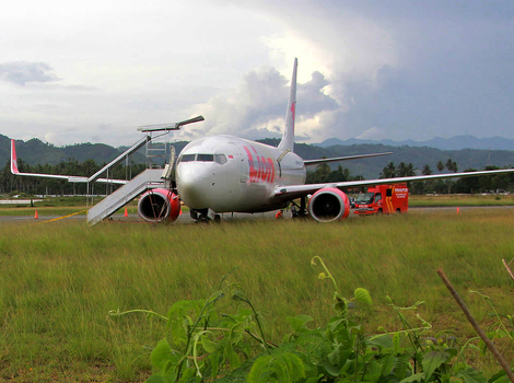 Avion Lion Aira nakon slijetanja s piste (Foto: AFP)