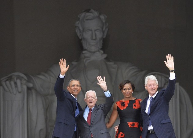 Barack Obama, Jimmy Carter, Michelle Obama i Bill Clinton (Foto: AFP)