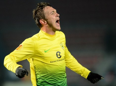 Burmistrov slavi jedini gol na utakmici Anži - Tromso (Foto: AFP)