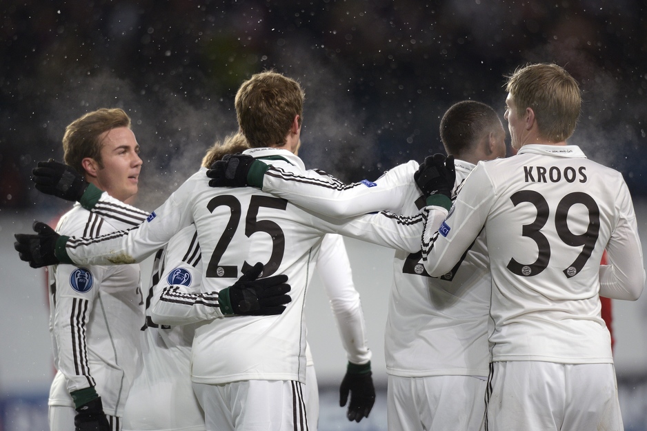 Slavlje igrača Bayerna nakon vodećeg pogotka (Foto: AFP)