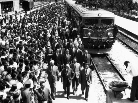 Dolazak prvog voza 27. novembra 1966. godine (Foto: Slobodna Dalmacija)