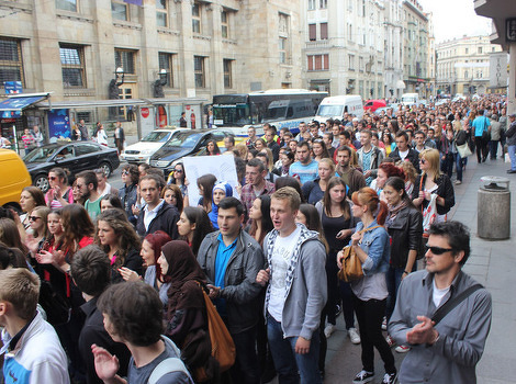 Fotografija sa protesta studenata u Sarajevu (Foto: Arhiv/Klix.ba)