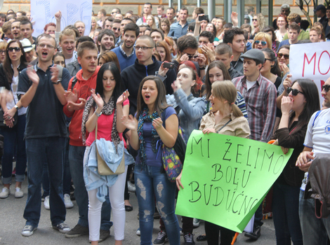 Fotografija sa ranijih protesta studenata (Foto: Arhiv/Klix.ba)