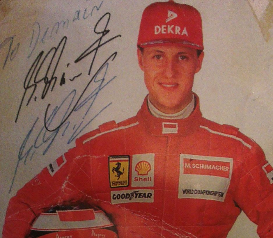Schumacherov autogram za Damira Vatreša