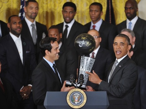 Košarkaši i trener Miami Heata kod Baracka Obame (Foto: AFP)