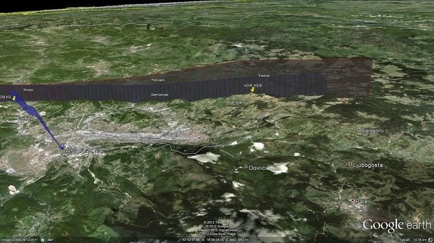 Simulacija leta aviona Džemala Bijedića 18. januara 1977. godine