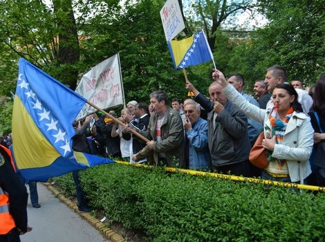 Sa protesta radnika GRAS-a u maju (Foto: Arhiv/Klix.ba)