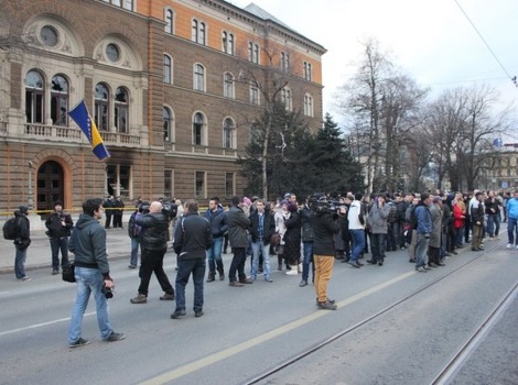 Sa jučerašnjih protesta (Foto: Klix.ba)