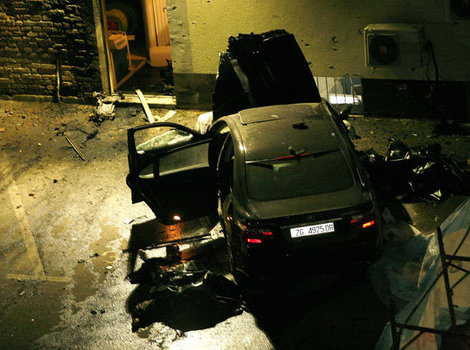 Pukanićev automobil nakon eksplozije