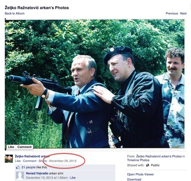 Fototografija objavljena na Facebooku u novembru 2013. (Screenshot: Facebook)