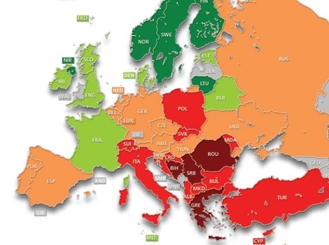 Mapa evropskih zemalja u kojima treneri najčešće gube posao
