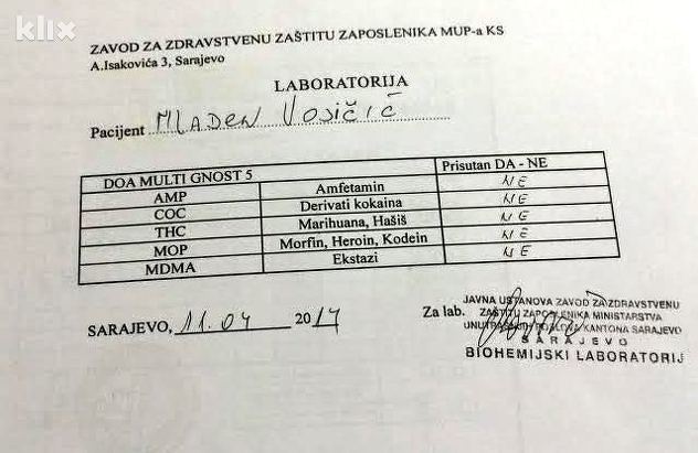Nalaz za kojeg menadžer Marić tvrdi da je lažiran