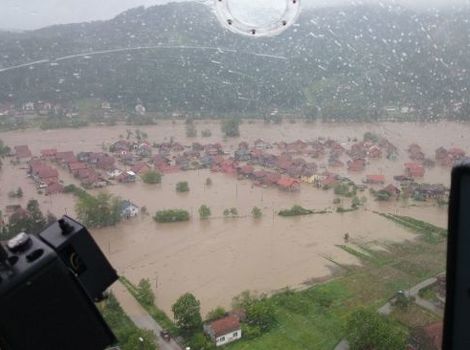 Poplavljena područja iz zraka (Foto: Oružane snage BiH)