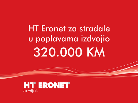 HT Eronet za stradale u poplavama izdvojio 320.000 KM
