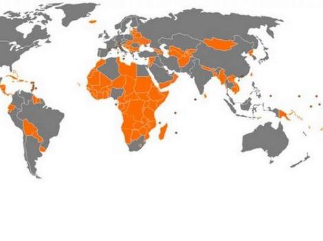 Mapa na kojoj su označene zemlje koje su siromašnije od Applea