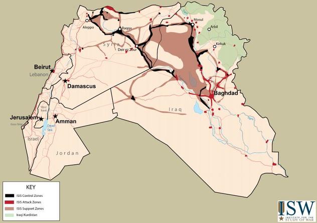 Mapa Instituta za izučavanje rata