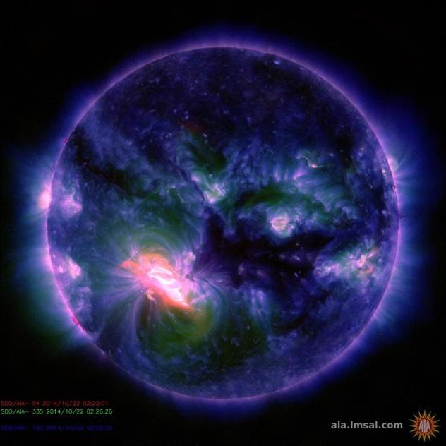Sunce u ultraljubičastoj svjetlosti snimljeno jutros pomoću letjelice