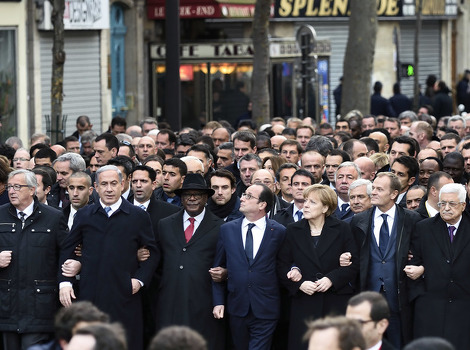 Svjetski lideri na "Maršu jedinstva" (Foto: AFP)
