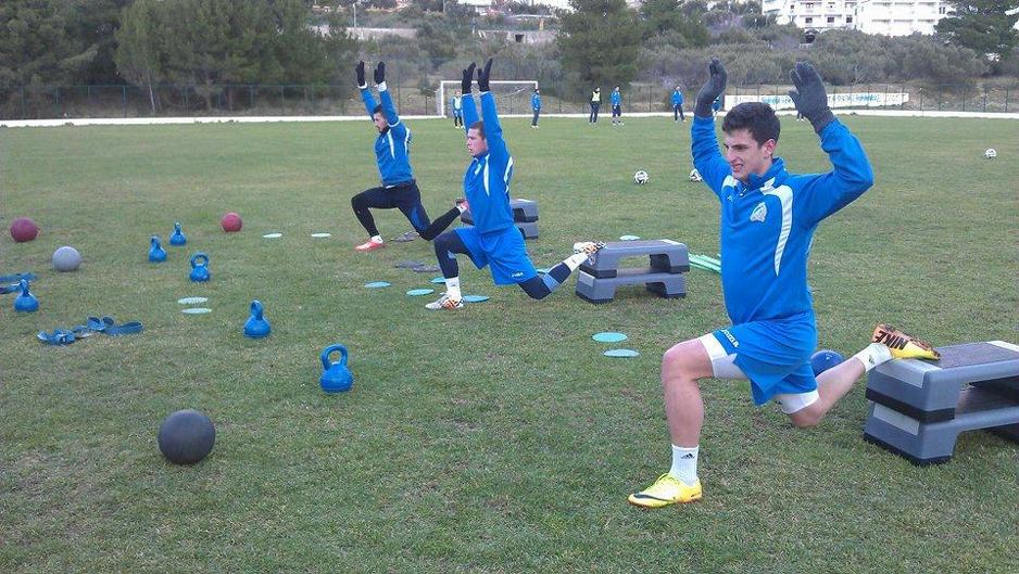 Nogometaši Slavije na treningu u Makarskoj